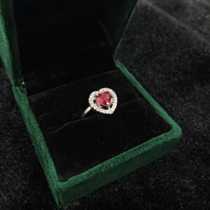 American Diamond Heart Adjustable Ring